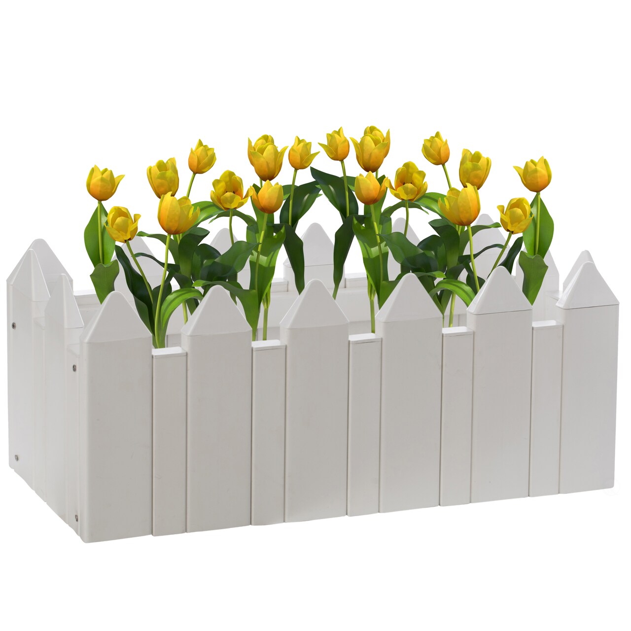 White Vinyl Traditional Fence Design Garden Bed Elevated Screwless Raised Planter Box